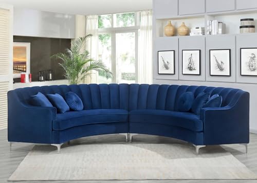 Legend Vansen L Semicircle Velvet Sofa 141.34”...