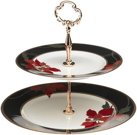 Amazon.com | Mikasa Christmas Eve Formal China Two-Tier Serving Stand ... - Tiered Serving Dish For Formal Dinner