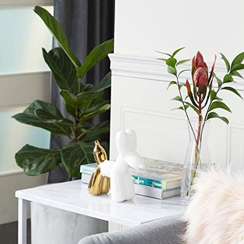 CosmoLiving by Cosmopolitan Ceramic Dog Balloon Sculpture, 7" x 3" x 7", White