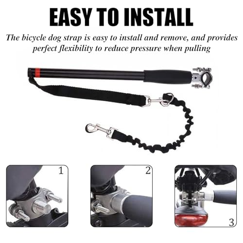 VEGOATY Fahrradleine für Hunde: Hundeleine Fahrrad mit Stoßfeder und Abstandhalter, Hände frei Fahrrad-Hundeleine, Einfache Installation und Demontage Hundeleine für Radfahren, für Fahrrad und Traini