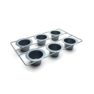 Fox Run Pop-Over Pan, 6 Cup, Grey