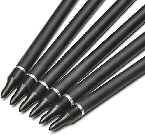 Vista 6 de EROCK Flechas de arco de carbono de 33 pulgadas con plumas verdes de pavo real, flecha para arco compuesto recurvo, caza, objetivo, práctica, lomo