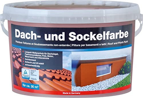 Peinture pour toiture et soubassement Baufan, couleur grès 5 l | Résistante à l'abrasion | Résistante aux intempéries | Sans solvant et respirante |...