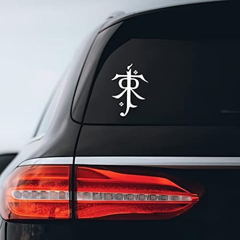 Bargain Max Decals - LOTR Tolkien Monogram Sticker Decal Notebook Car Laptop 5" (White) Cover