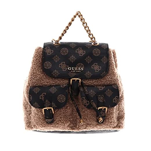 GUESS Mochila con Solapa sin límite, Mocha Multi, Talla única para Mujer