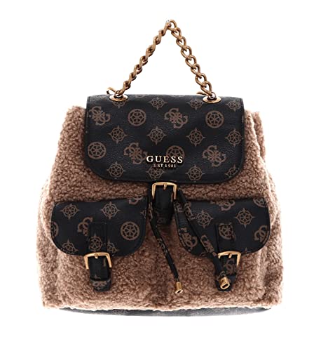 GUESS Mochila com aba sem limite, Mocha Multi, Mocha Multi, One Size