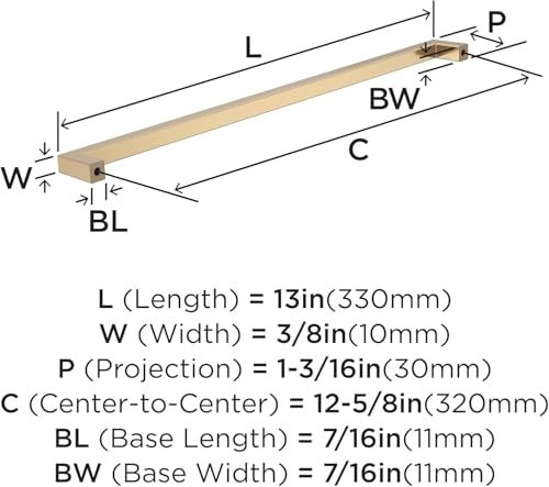 Image of Amerock BP36911CZ Champagne Bronze Cabinet Pull | 12-5 /8 inch (320 mm) Center to Center Cabinet Hardware | Monument | Furniture Hardware | Drawer Pull