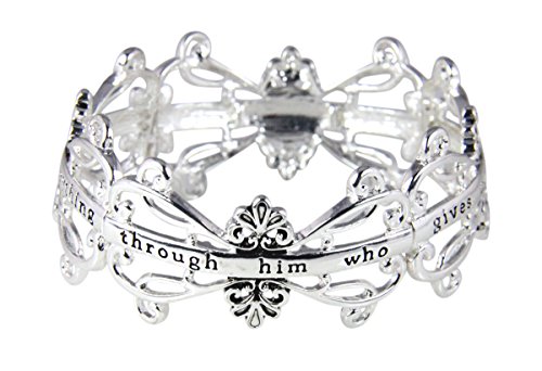 Christian Bracelets 4030719 Philippians 4:13 Princess Style Religious Cross