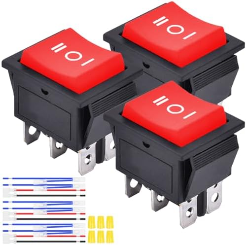 MKBKLLJY 3pcs DC 20A 12V Automatic Lock Rocker Switch Snap-in Toggle ...