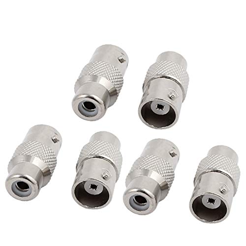 New Lon0167 Adaptador de conector de cabo coaxial 6pcs BNC fêmea para RCA fêmea Jack RF para câmera