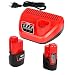 Produktbild Powarobor 2 Stück M12 12V 3.0Ah Ersatzakku und 1 Stück Ladegerät Starter Kit Kompatibel mit Milwaukee 12Volt Li-Ion Akkus Werkzeuge