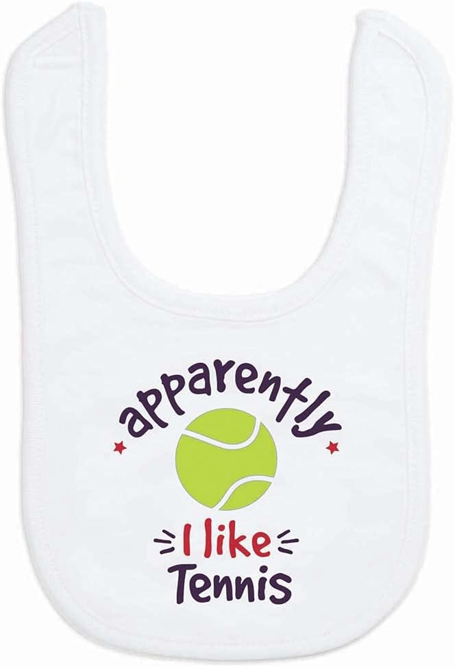ChalkTalkSPORTS Tennis Baby Bib - Soft Microfiber Infant Bib - Tennis Baby Gift - Multiple Designs