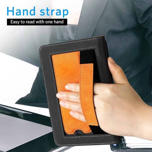 Image of CoBak Case for 6 inch E-Reader - PU Leather Smart Cover with Auto Sleep /Wake & Hand Strap, not Compatible with Kobo Clara,Orange