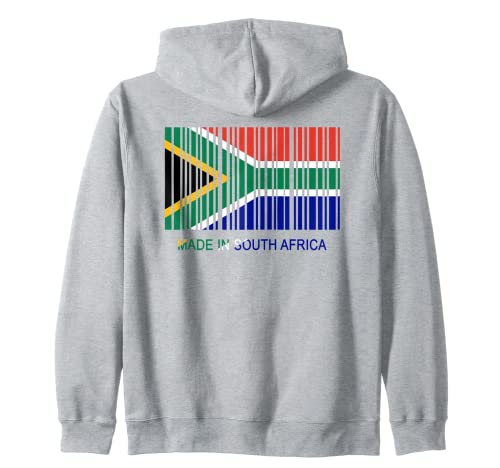 Made in South Africa Flag Barcode Zip Hoodie
