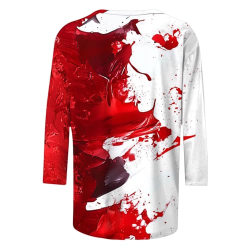 Image of Fourth of July Shirts for Women 3 /4 Sleeve Summer Tops American Flag Print T Shirt Patriotic 4th of July Shirts 2025