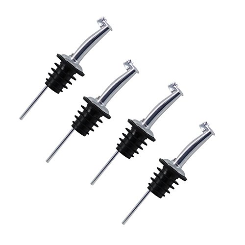 JRing Acciaio Inossidabile Conico in Metallo con Attacco a Cerniera per Liquore di Vino Olio di Oliva Bottiglia di Aceto di Sciroppo di caffè, 4 Pacchetti