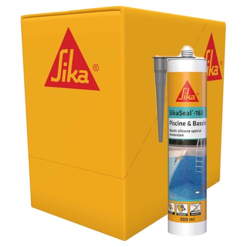 Joint de piscine SikaSeal-163 mastic silicone immersion gris pour étanchéité de bassin