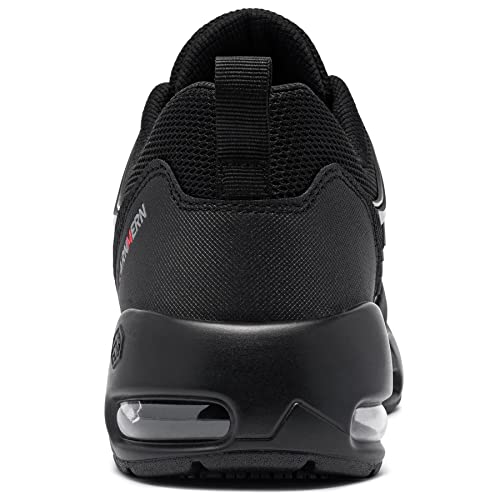 Larnmern Men Non Slip Shoes Food Service Work Waterproof Air Cushion Sneakers Kitchen Chef Slip-Resistant Antideslizantes Zapatos De Trabajo(8 Men, Black) #TOP3