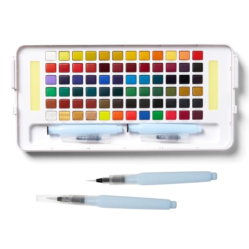 SAKURA XNCW-72N Koi Studio Set with 72 Assorted Watercolors Includes 2 Water Brushes