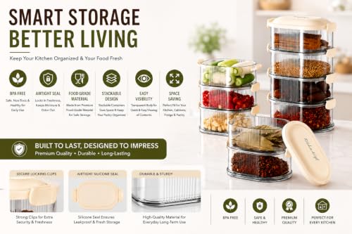 Image of 4-layer Storage Box, Airtight containers, Fridge Storage,Kitchen Jars with Lids, Leak Proof And Food Fresh-keeping Box, Fruit, Snack And Spice (Multicolor PACK OF 1)