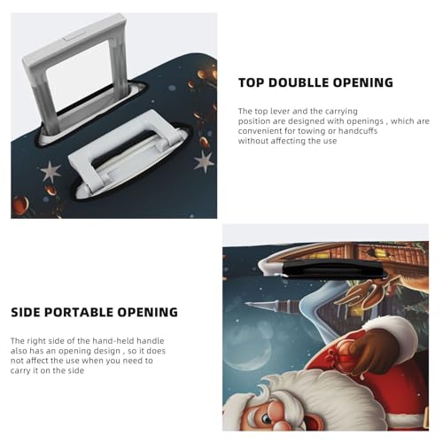 Travel Luggage Cover Fashion Suitcase Protector Santa christmas zoom Spandex Baggage Covers Washable Suitcase Covers Anti-Scratch Luggage Cover Protectors Fits 18-32 Inch Suitcases X-Large4