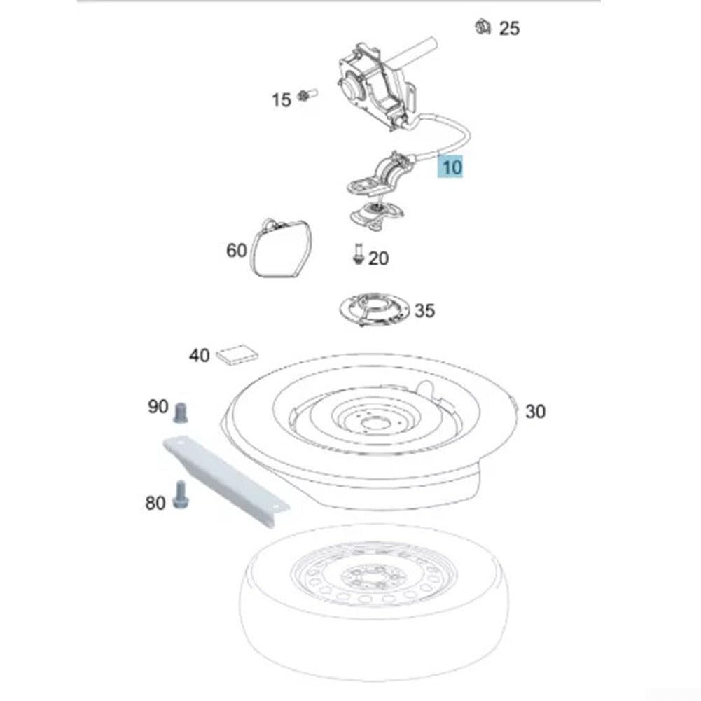 Support de roue de secours pour Vito W639 W447, arrière en métal pour support de roue de secours, support de pneu noir avec pièce de rechange OEM A6394000339