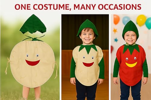 Image of FancyDressWale Fruit & Vegetable Fancy Dress Costume for Kids | Free Size 2-10 Years | School Fancy Dress, Stage Shows, Theme Parties