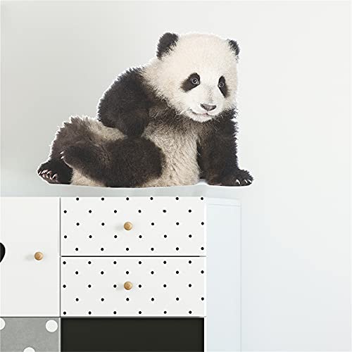 Super Cute Lifelike Panda Wall Decals Animal Wall Stickers Bedroom Living Room Tv Wall Door Decor Murals (Cute Lifelike Panda 2) #TOP2