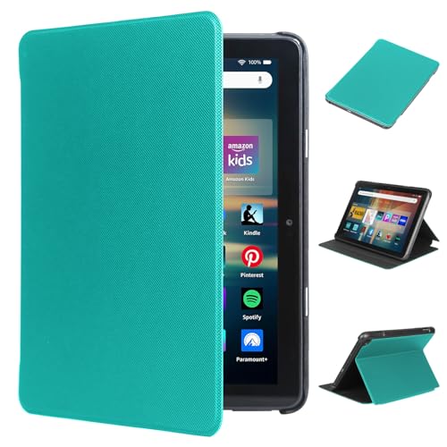 Hülle für Fire 8 Tablet (12th Gen 2024 Release) TOKILO Schlank Soft PU Ledertasche mit verstellbarem Stand Auto Wake/Sleep Never Fit für iPad/LG 8-Zoll Tablet Grün