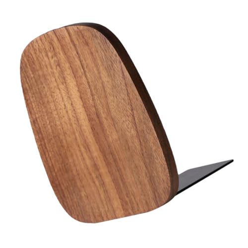 SAFIGLE Sujetalibros de Madera Nogal Antideslizante Soporte Decorativo para Estantes Organizador Práctico para Libros Oficina y Hogar