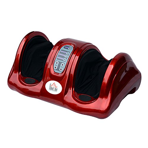 HOMCOM Fußmassagegerät Fußmassage Fußreflexzonenmassage Relax mit Fernbedienung (Rot)