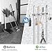 Dmikcav Mop and Broom Holder Wall Mounted, 4 Racks and 5 Hooks Broom, Upgraded Stainless Steel Broom Holder Self Adhesive, Broom Organizer, Tools Organizer for Home Kitchen bathroom Garden balcony