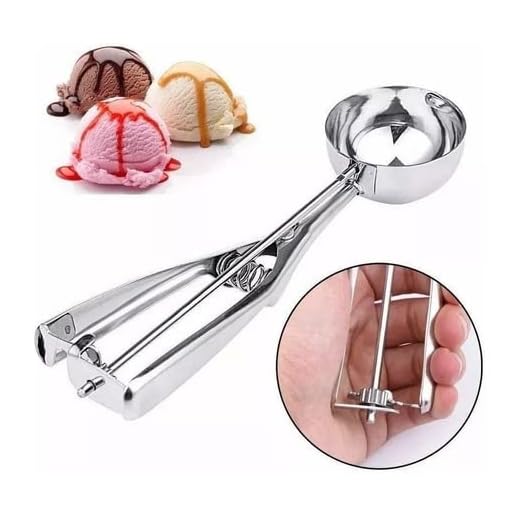 Colher Concha Pegador De Sorvete com Extrator De Bolas Inox