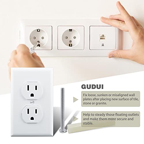 64PCS Electrical Outlet Box Extender Kit Includes 32P Outlet Spacers 32P 1-1/2 Inch 6-32 Thread Flat Head Device Mounting Electrical Outlet Screws for Fixing Wonky And Sunken Outlet by Gudui - Used condition - Image 6