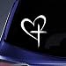 Bargain Max Decals Love Cross Sticker Decal Notebook Car Laptop 5.5" (White)