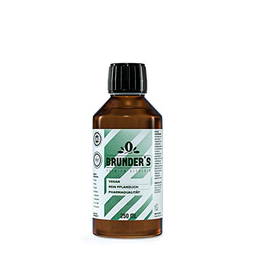 Preisvergleich Produktbild Glycerin von Brunder´s / Pflanzlich / 99,8% Pharmaqualität / flüssig Kosmetika (Glycerin / Glycerol) / HACCP / ISO 9001 Qualitätsprodukt Made in Germany / Vegan Pharma / frei von Palmöl / 250ml