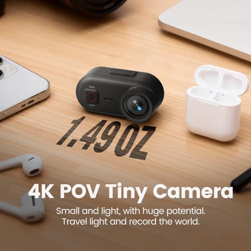 Image of 4K 30FPS Vlogging Camera, 64GB POV Camera with 33FT Waterproof, 20MP Tiny Actioncamera 6-axis Stabilization, 150 Hands-Free Sport Cam, Thumb Bodycam 4.5hr Battery Life, Mount Anywhere (64, GB)