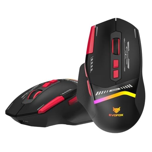EvoFox Blaze 2 Wireless Gaming Mouse Tri-Mode Rechargeable, 12,800 DPI, 1000Hz Polling Rate, Ergonomic Design, RGB Lighting, 8 Programmable Buttons, Software Support