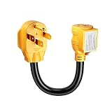 MECMO NEMA 14-50P to NEMA 6-20R for Tesla EV Charging Adapter with Surge Protector Breaker, 1FT 50A 14-50P RV/Generator/Range Plug to 6-15/20R Home Outlet with 20A Breaker