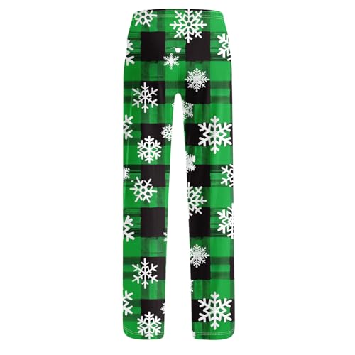 Pijama feminino com ajuste solto color block para férias de Natal corte alto perna reta perna longa