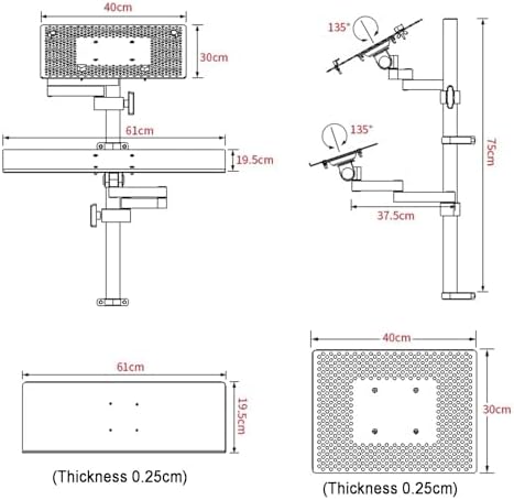 Adjust Laptop Mount with Full Motion Arm & Vented Cooling Tray, Fits 10-15.6" Screens, Supports Up to 8kg, Height & Angle Adjust for Ergonomic Comfort