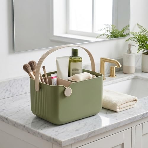 Panier douche avec poignée pour éviter l'humidité et ranger les produits de soin
