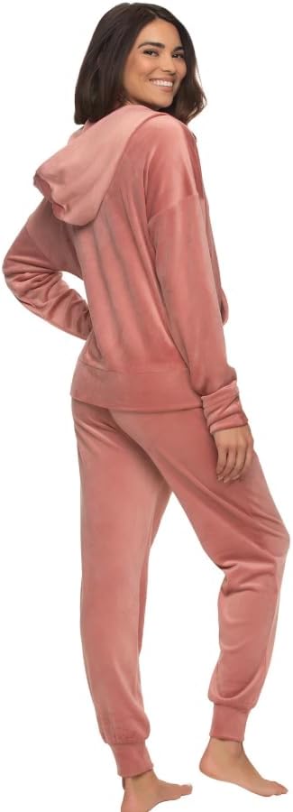 Felina Ladies' 2-piece Velour Set, Ash Rose Medium