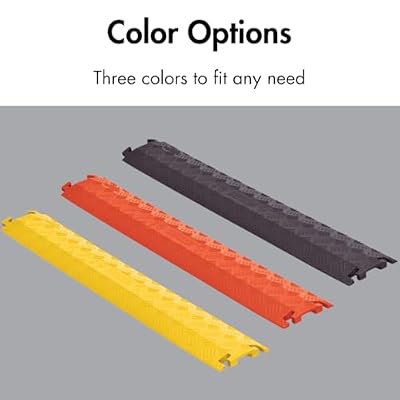 Checkers 1 Channel 3' Long Light Duty Drive Over Cable Protector for Multiple 0.5 Lines - Floor Cable Cover for Walkways and Driveways - Made in the USA from Durable Polyurethane - Orange - FL1X1.5-O