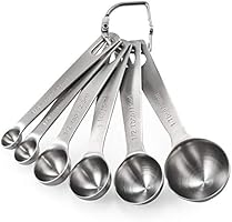 Measuring Spoons: U-Taste 18/8 Stainless Steel Measuring Spoons Set of 6 Piece: 1/8 tsp, 1/4 tsp, 1/2 tsp, 1 tsp, 1/2...