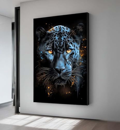 Habiller un grand mur vide avec la toile léopard bleu TONGYINLI