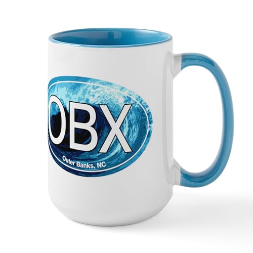 CafePress OBX Outer Banks NC Wave Mug 15 oz Ceramic