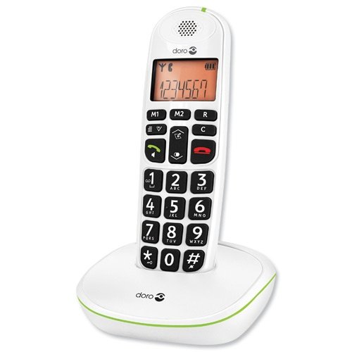 Image of Doro PhoneEasy 100w Telephone Single Cordless Big Buttons 20-entry Phonebook 1 Caller ID Ref 100wSingle
