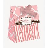 Creative Converting Baby Shower Wild Safari Pink 12 Count Die Cut Favor Bags