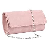 Naimo Suede Flap Evening Bag Elegant Velvet Clutch Handbag Wedding Party Purse with Detachable Chain